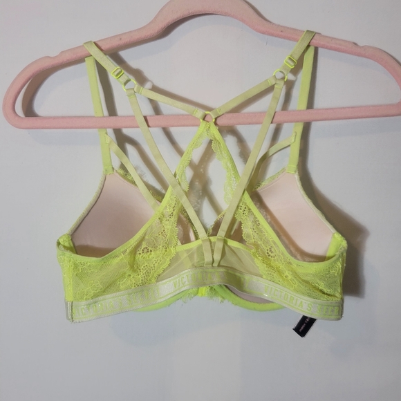 VS Neon Yellow Push Up Bra - Picture 3 of 5